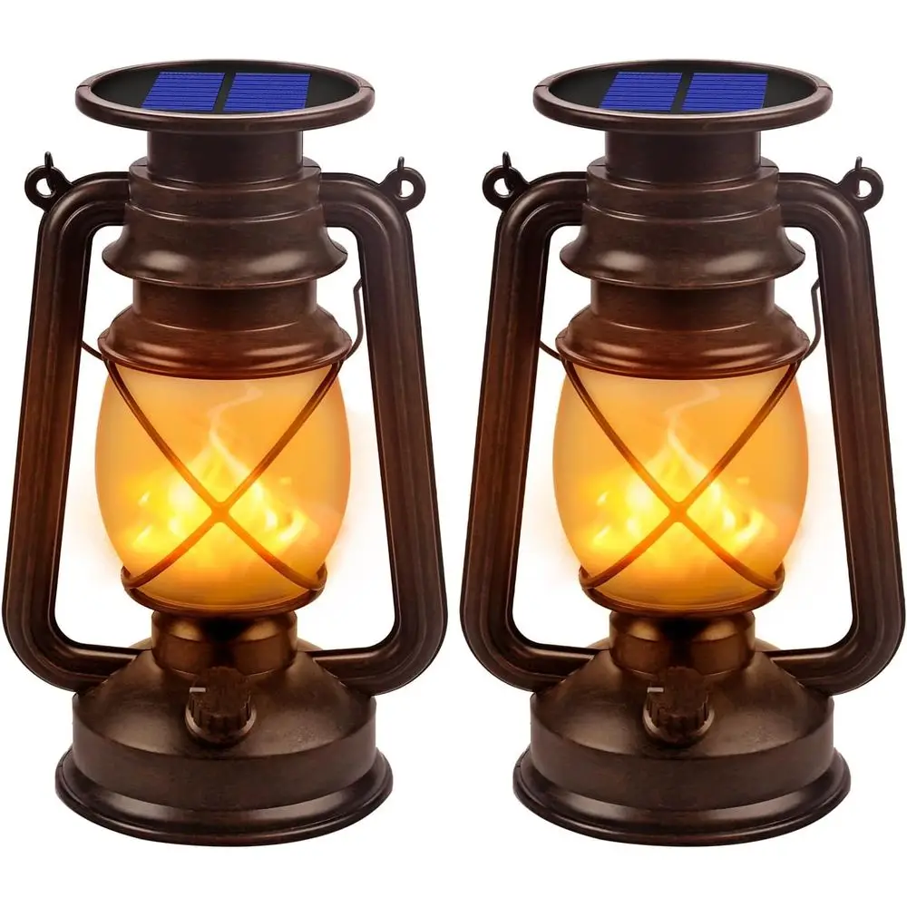 

Outdoor Hanging Solar Lights Dancing Flame LED Waterproof Camping Lamps, Landscape Decor for Table Patio Garden Yard Pathway Por