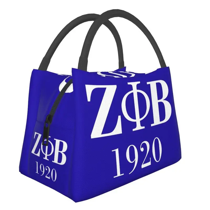 Zeta Phi Beta Logo Thermal Insulated Lunch Bags Women Resuable Lunch Container for Work Travel Multifunction Meal Food Box