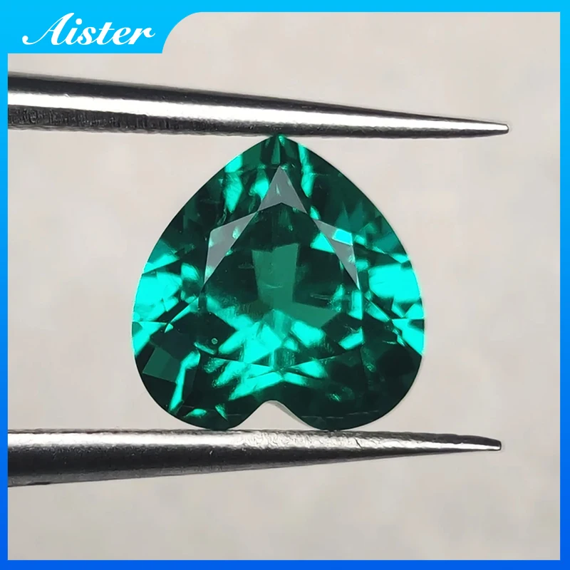 

Lab Grown Emerald Gemstone Heart Shape Cut Top Quality With AGL Certificate for Jewelry Making