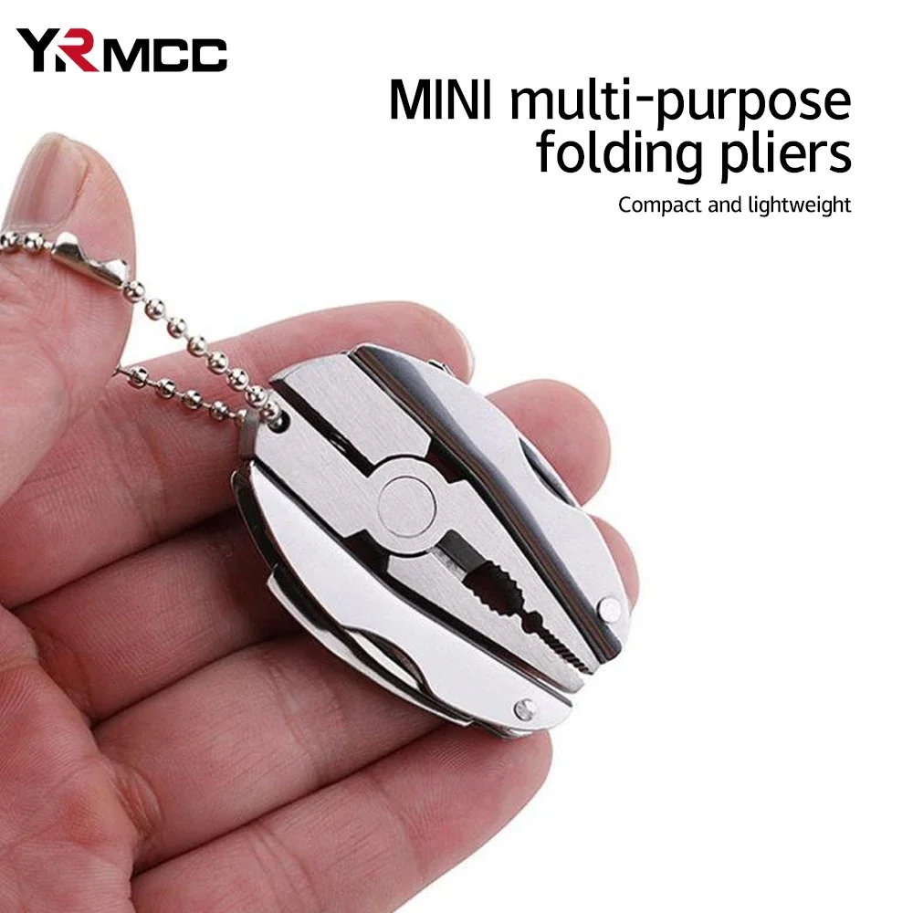 Portable Mini Pliers Knife Multi-function Keychain Screwdriver Key Buckle Folding Pocket Multitool Hand Tool for Car Accessories