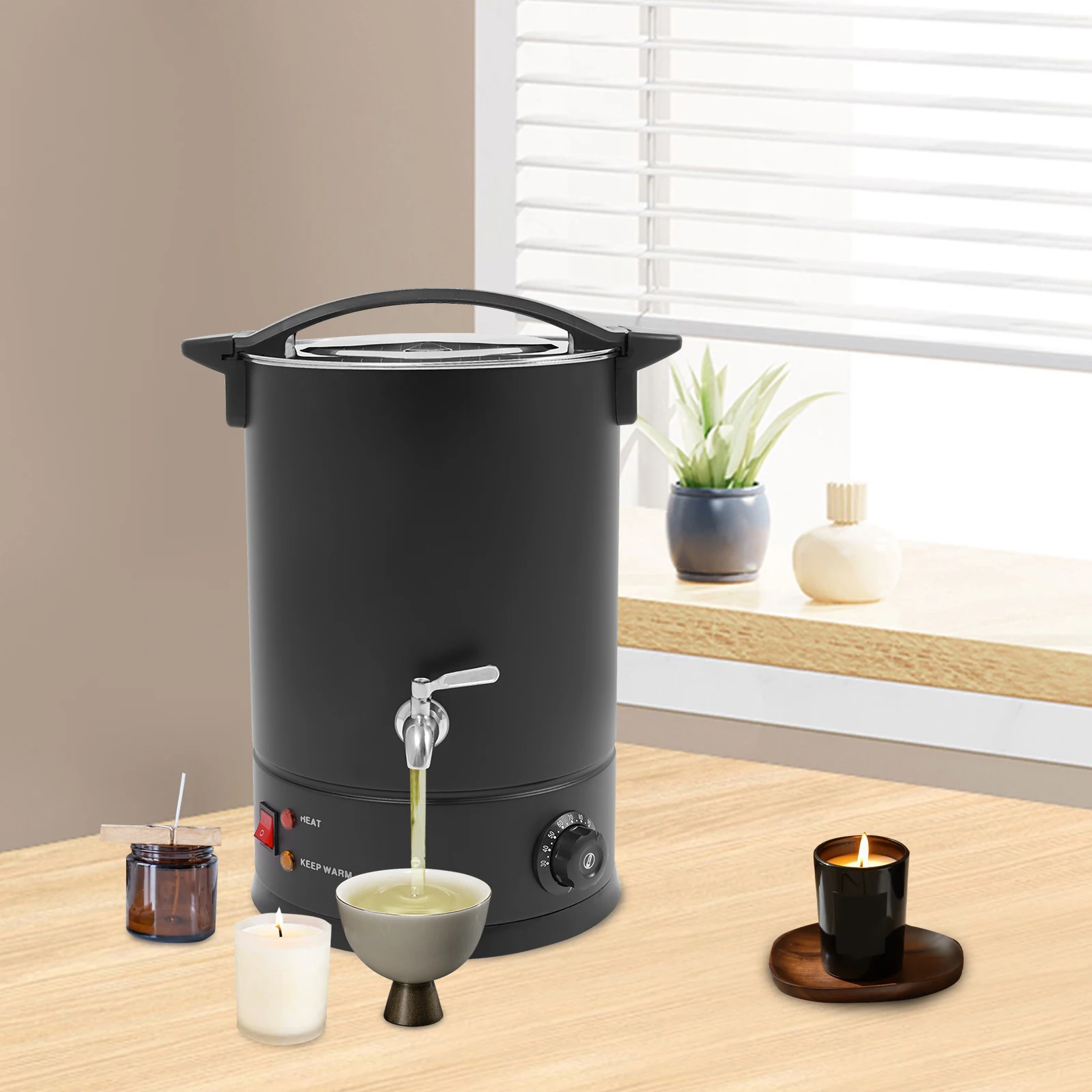 1800 واط صهر الشمع الصناعي SUS304 الفولاذ المقاوم للصدأ سعة 12 لتر 30-110 ℃ التحكم في درجة الحرارة 220 فولت معدات ذوبان الشمع الجهد #3