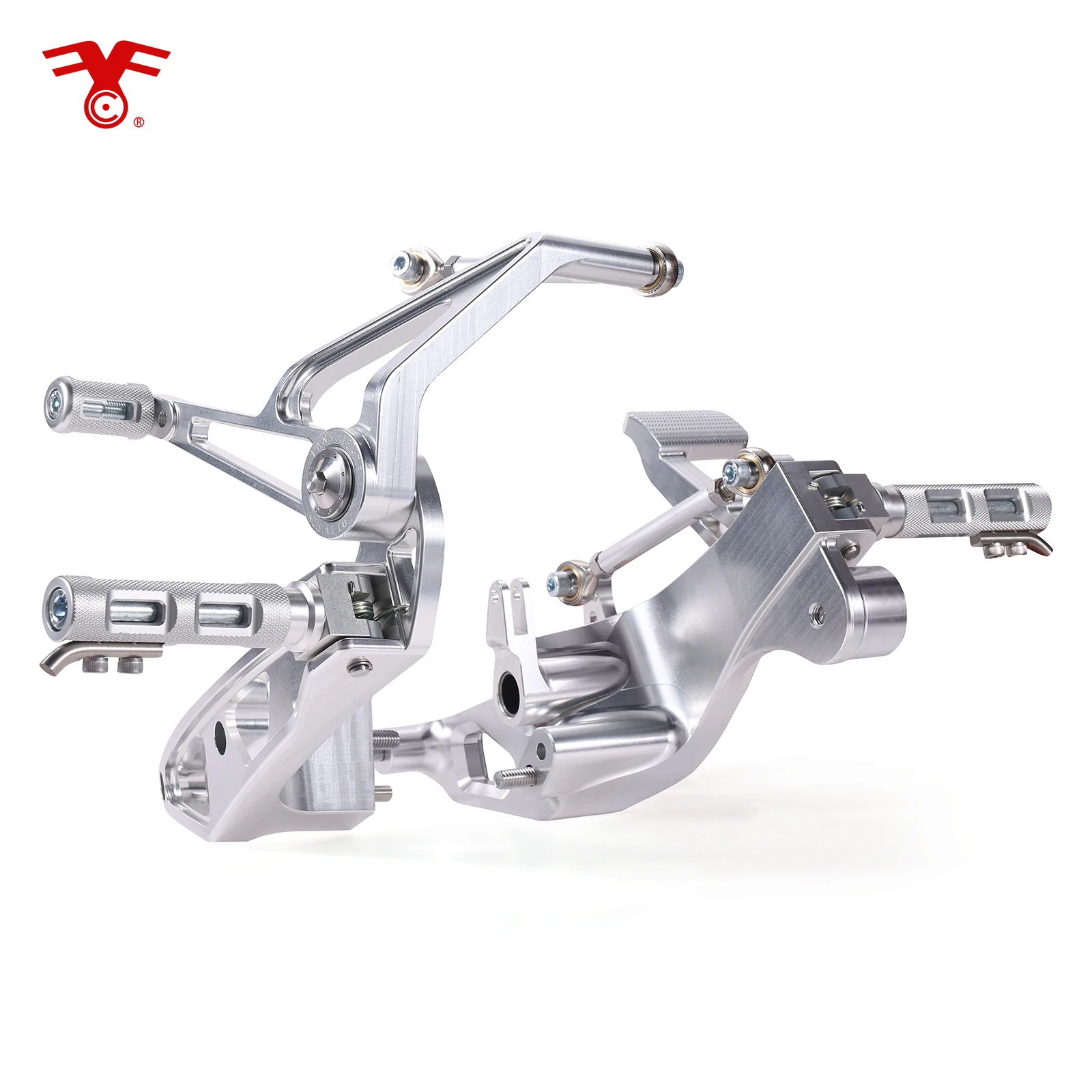 Fanscreate CNC Adjustable Racing Footpegs Folding Anti-Slip for Harley Street Glide/Road Glide 2014-UP