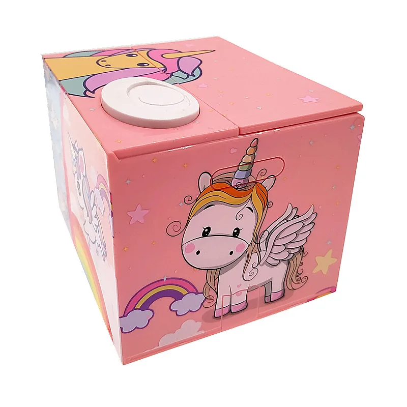 Money Stealing Unicorn Piggy Bank Cartoon Novel Eating Money Stealing Cat Piggy Bank Children Toy Piggy Bank Christmas Gift Box