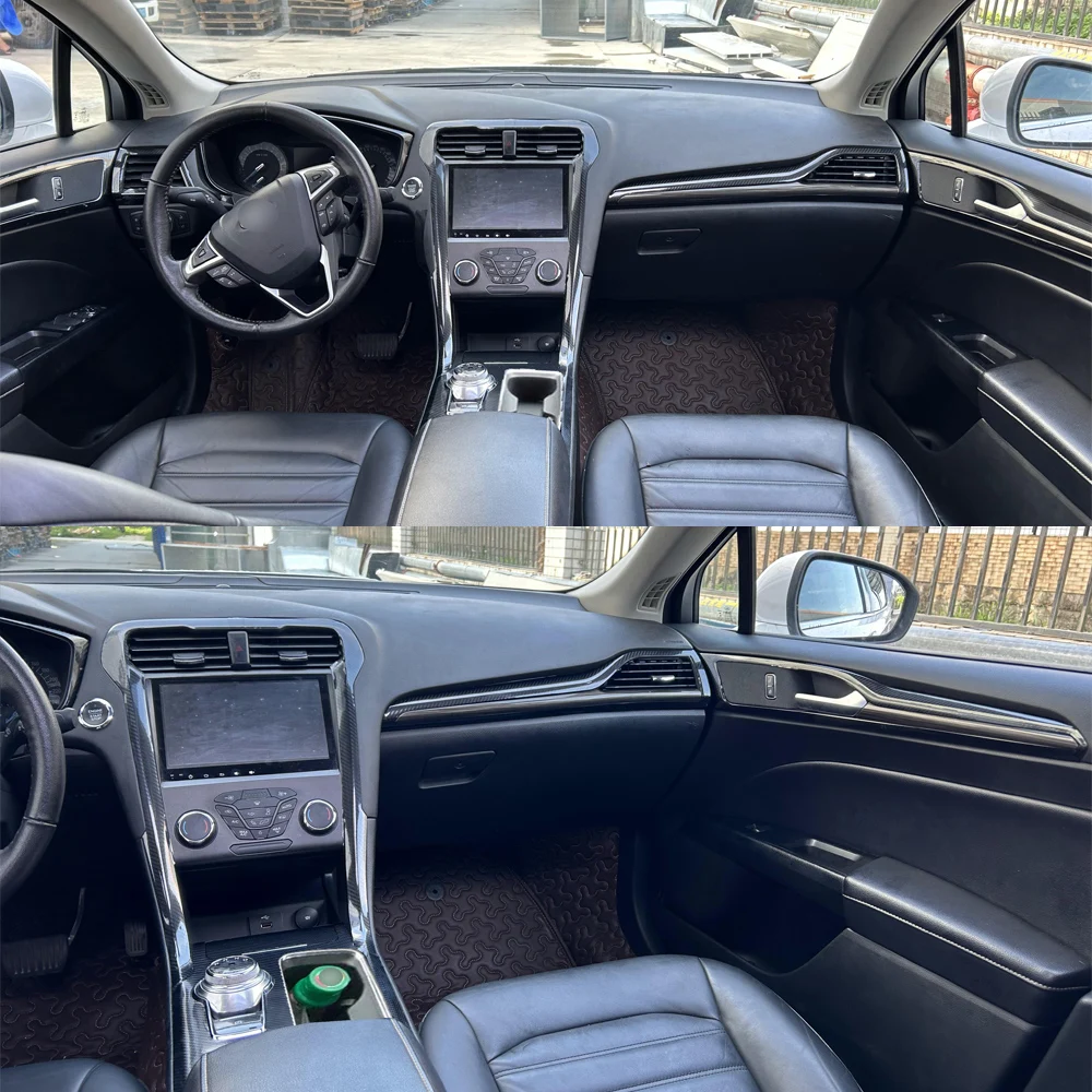 

Car-Styling Carbon Fiber Car Interior Center Console Color Change Molding Sticker Decals For Ford Fusion 2017-2020
