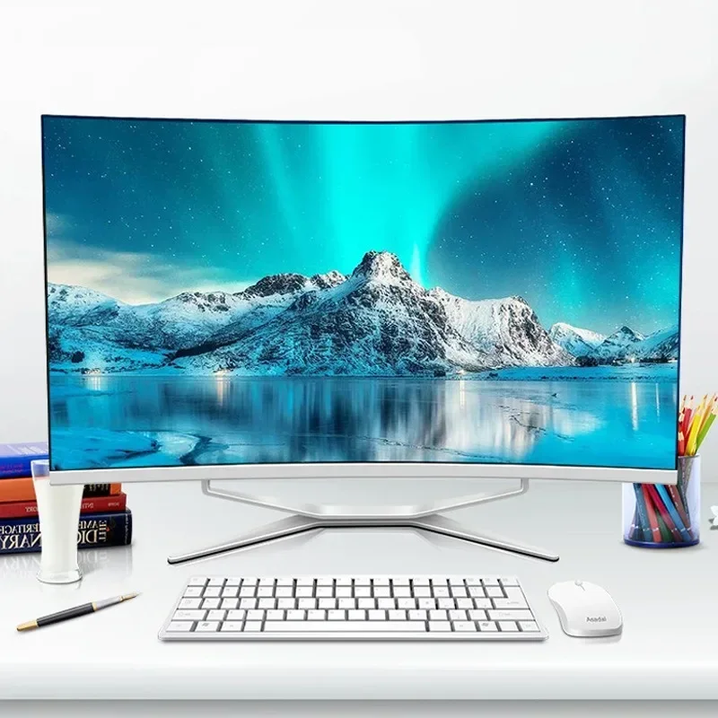 27-Inch game office curved all-in-one machine, computer high-end independent display, chicken-eating desktop assembly