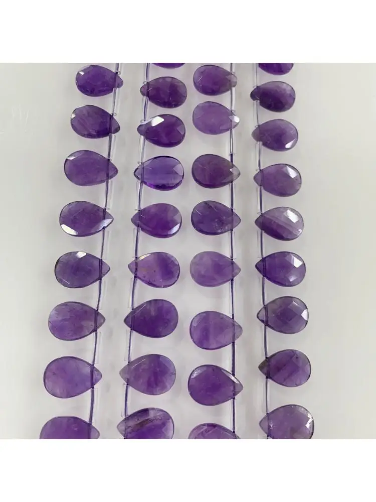 

13x18mm Natural Amethyst Lazuli Faceted Teardrop Gemstone Crystal Loose Beads DIY for Necklace Earrings Pendants Accessories