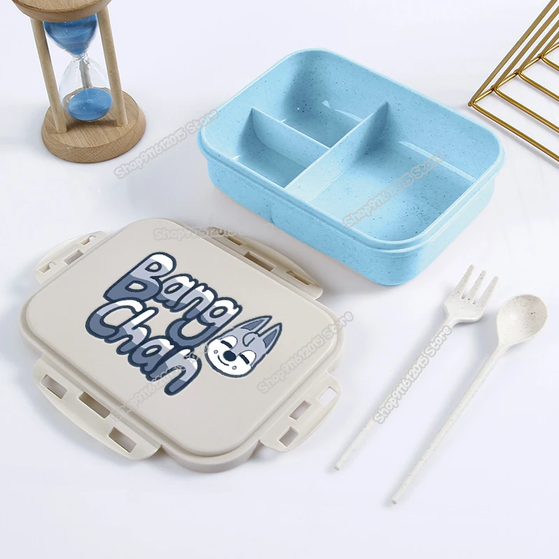 SKZOO Kids Bento Box Cartoon Animals Print Lunch Boxes with Fork Spoon School Office Lunchbox Outdoor Picnic Food Container