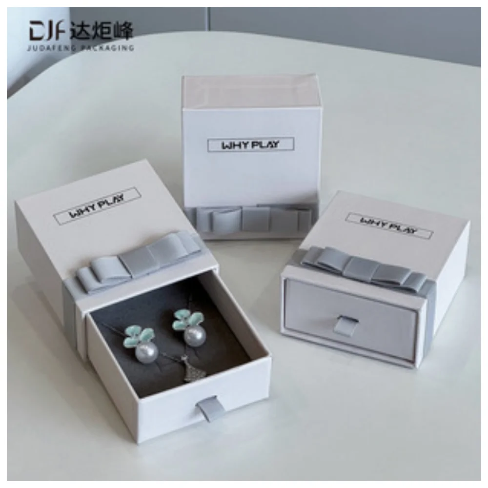 100-Pack Gift Packaging Box for Necklace Wedding Engagement Custom Logo Drawer Jewellry Earrings Bracelet Organizer Box Case