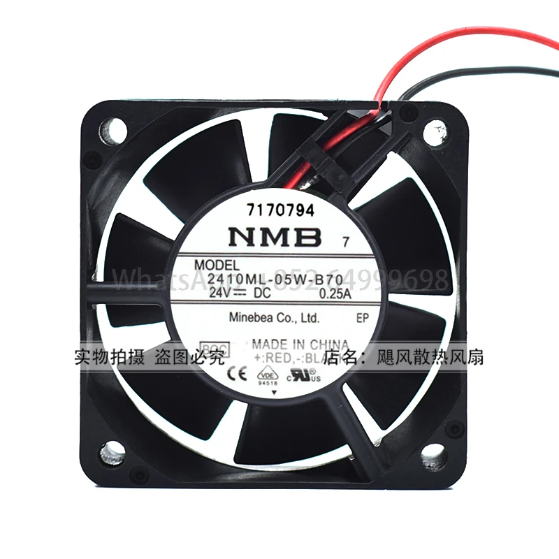 

Original 2410ML-05W-B70 6025 6CM 24V 0.25A two-wire Double ball frequency converter fan