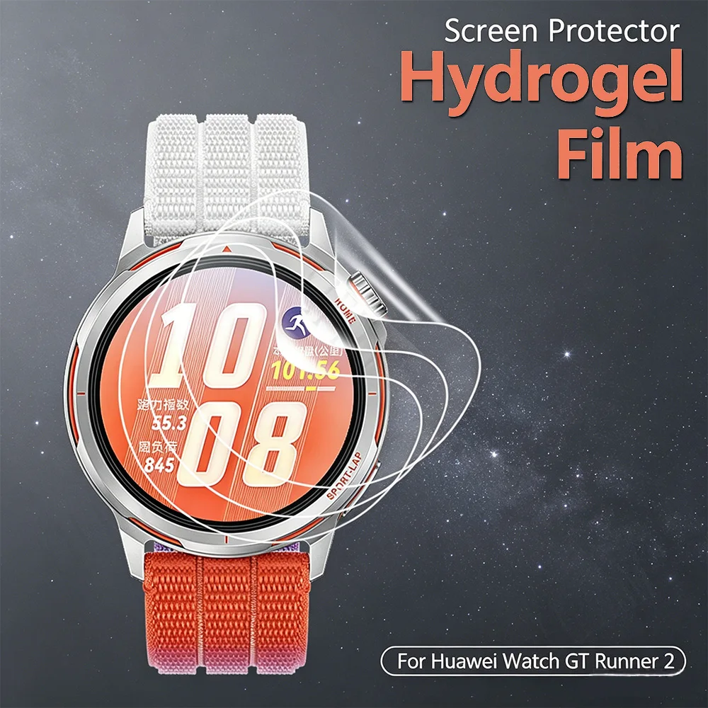 Screen Protective Film For Huawei Watch GT Runner 2 Screen Protector Full Coverage Soft TPU Hydrogel Guard Easy Install Film