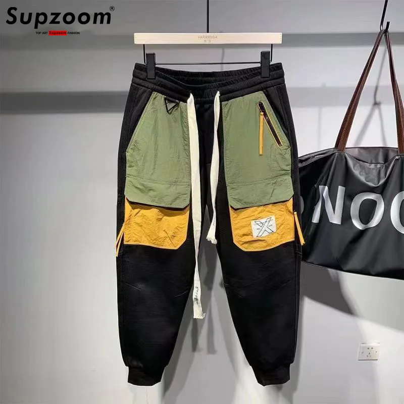 Supzoom New Arrival Top Fashion Loose Casual High Street Trendy Contrast Color Stitching Pocket Personalized Men Cargo Pants