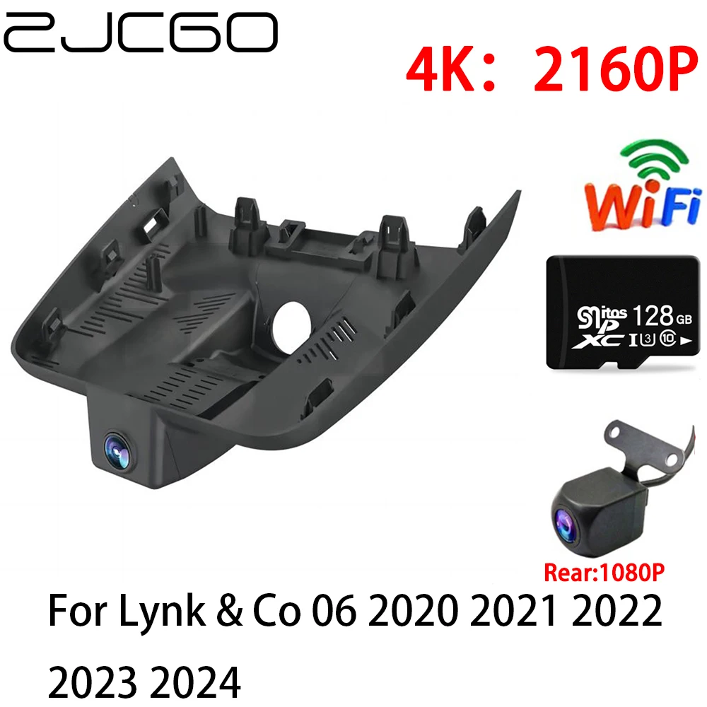 ZJCGO 2K 4K Car DVR Dash Cam Wifi Front Rear Camera 2 Lens 24h parking for Lynk & Co 06 2020 2021 2022 2023 2024