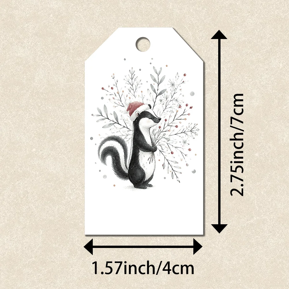40pcs Pastel Forest Animals Decorative Tags, Holiday Gift Labels, Party Decorations, Handmade Packaging Accents, Jute Rope