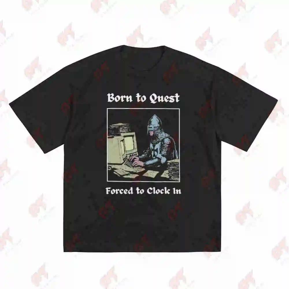 Born To Quest Knights Medieval Crusade Kingdom Of Heaven Short Sleeve Tee 100% Cotton T-Shirt