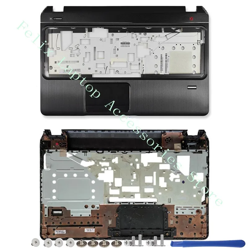 Imagem -04 - Laptop Tampa Traseira para hp Envy Pavilion Moldura Frontal Palmrest Caixa Inferior Dobradiças Prata Preto m6 M61000 728670001 686895-001 Novo