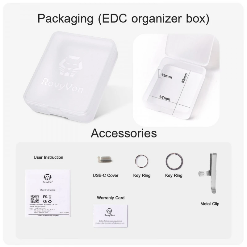 RovyVon 오로라 A1 USB C 충전식 EDC 손전등, 매우 밝은 야외 미니 키체인 손전등, 일상 휴대용, 650 루멘