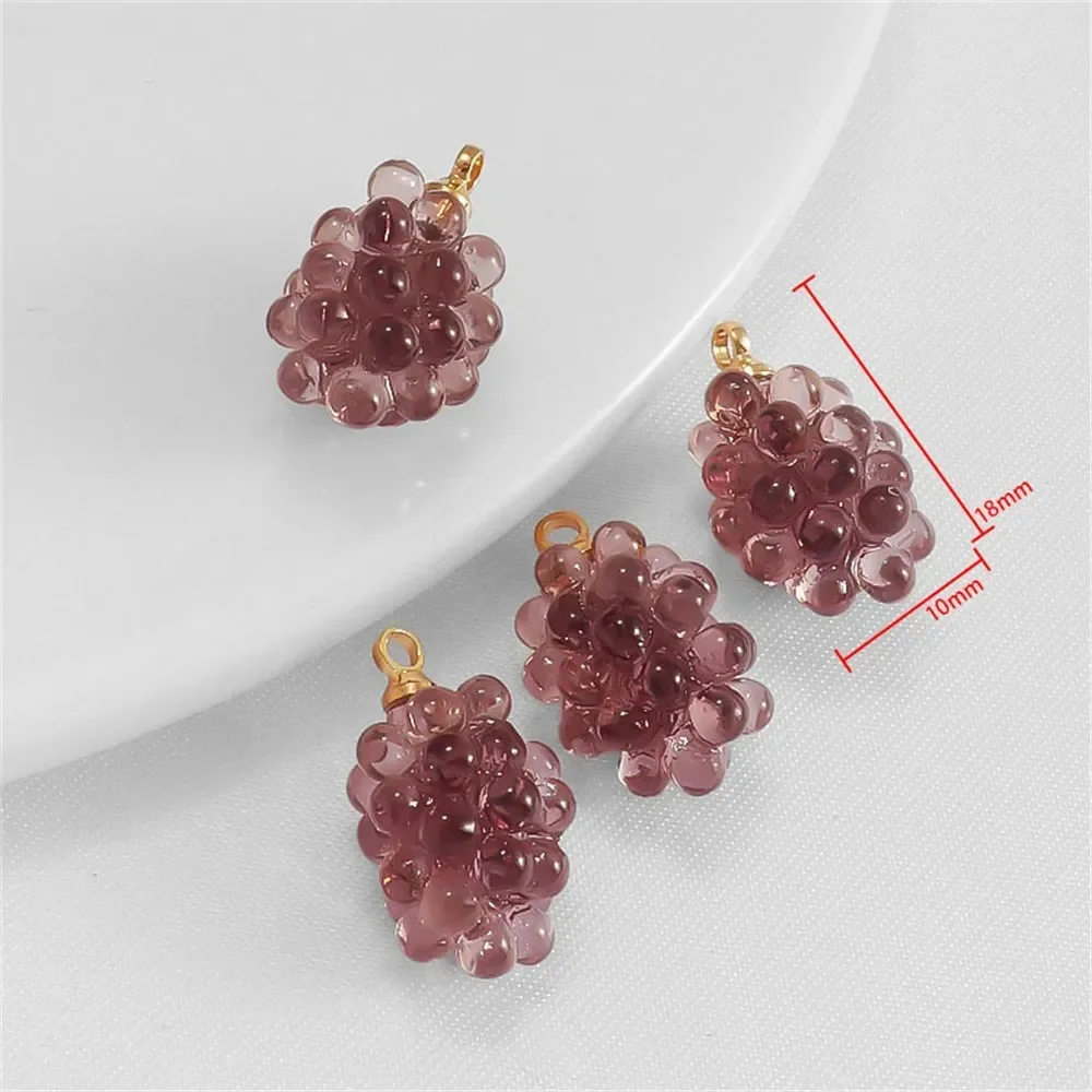 

1 шт., милые и интересные фруктовые серии, кулон из смолы с виноградом, серьги «сделай сам», браслет, ожерелье, материал, аксессуары, подвеска-подвеска