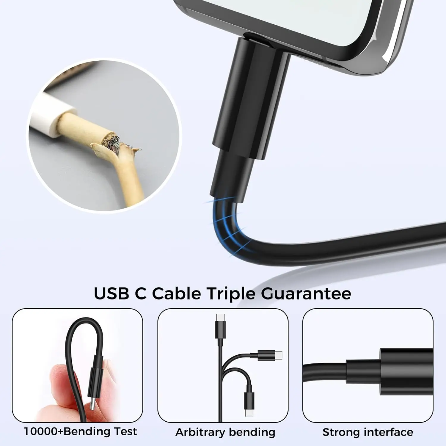 Зарядное устройство для мобильного телефона USB-C с британской вилкой 25 Вт и двойным кабелем Type-C длиной 1 м, сверхбыстрая зарядка для Samsung S23 Ultra/S24/S25