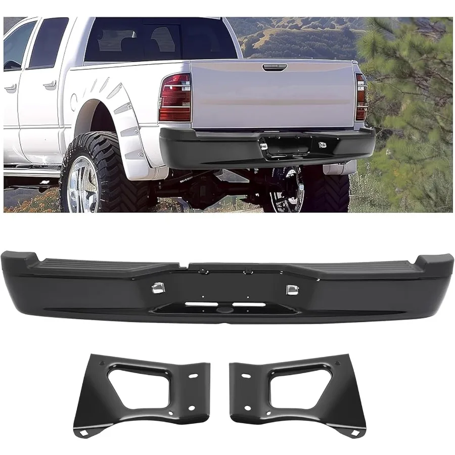 مجموعة المصد الخلفي متوافقة مع 20052011 دودج رام داكوتا 20062009 ميتسوبيشي رايدر تتميز بوسادة خطوة متكاملة #1