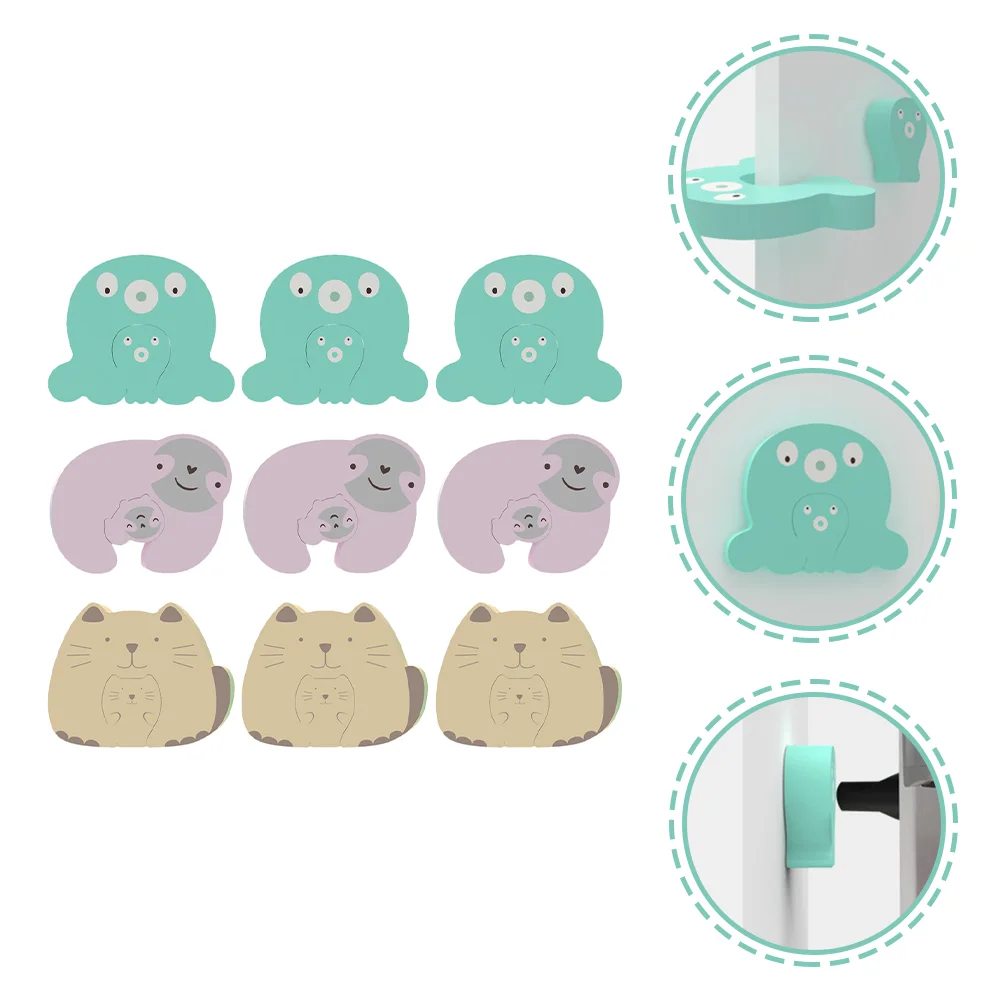 9 Pcs Anti-Pinch Hand Card Baby's Safety Door Crib for Teething Finger Guard Stoppers Slam Preventer Windproof