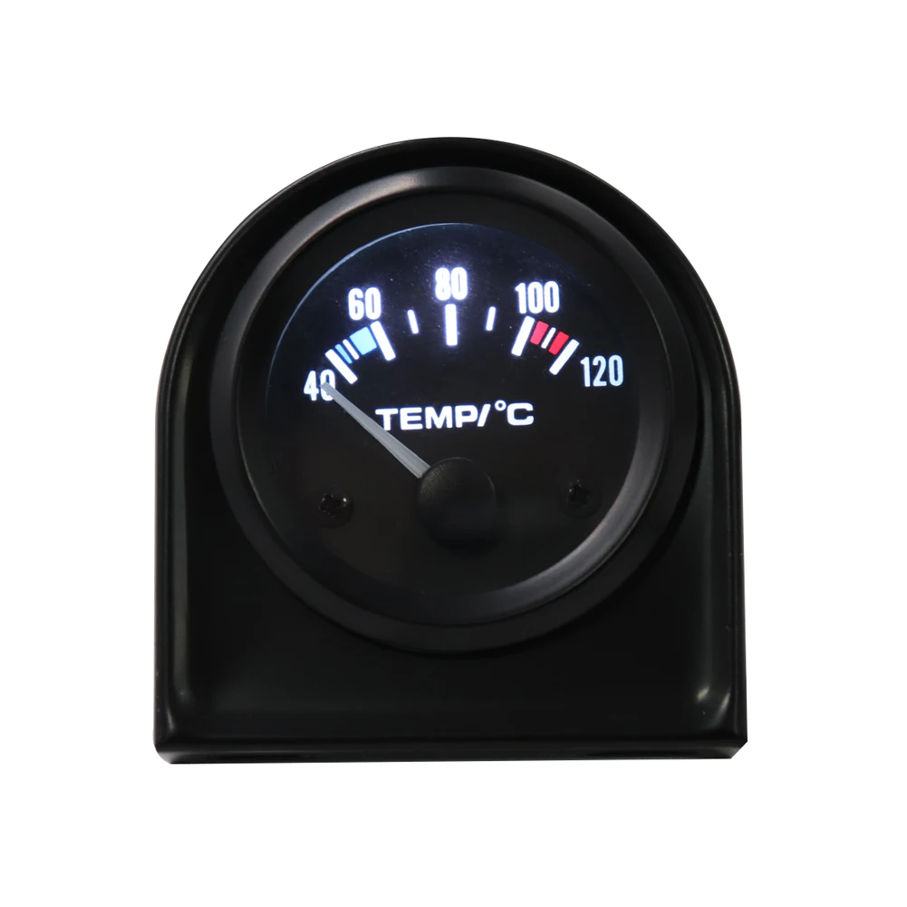 52mm Car Water Temperature Gauge LED White Light Auto Water Temperature Meter with Water Temp Sensor Water Tank Level Indicator
