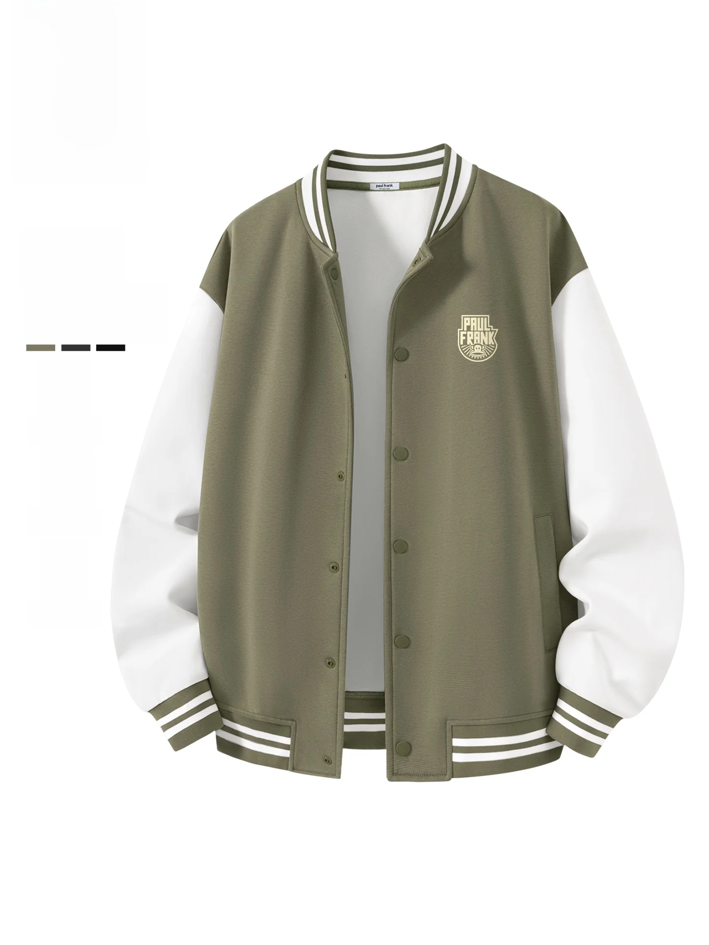 

Loose Fit Monkey Baseball Jaet for Men Spring Casual Open Cardigan Jaet Cotton Polyester Blend Wear Resistant