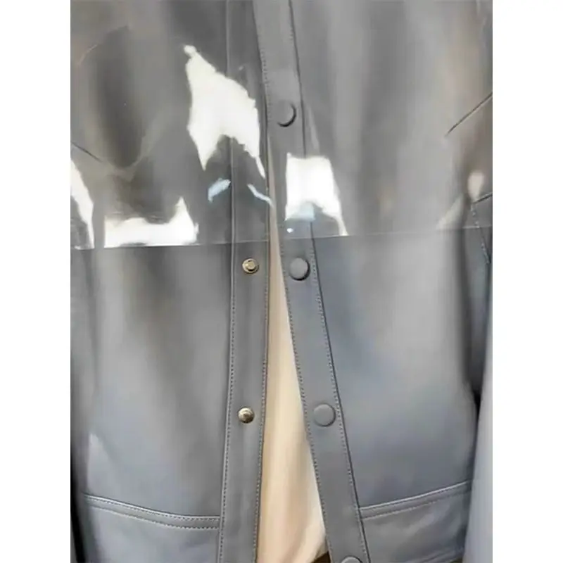 2025年秋新作 レディース ハイエンド ブルー レザー ジャケット 欧米風 多機能 スイート＆クール ルーズジャケット トップス アウター