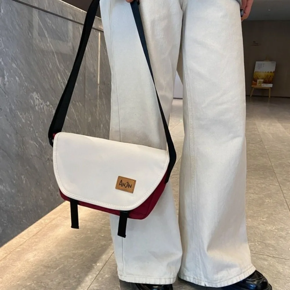 Large Capacity Nylon Messenger Bag Korean Style Sling Women Shoulder Bag Flip Cover Postman Diagonal Bag Mailman Bag Travel