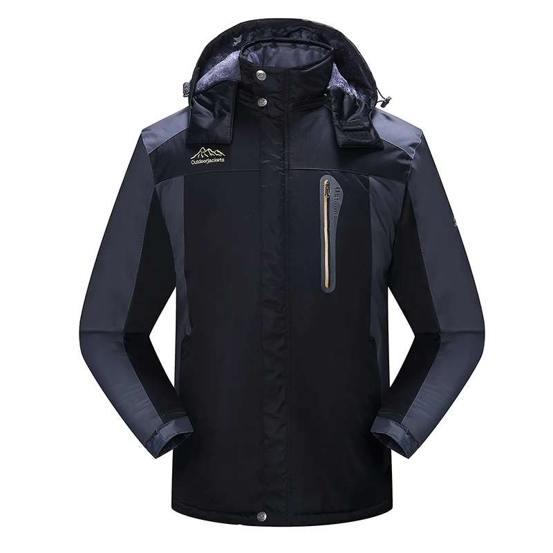 

Parkas Winter Plus Velvet Thickened Cold-proof Outdoor Red Black Blue Hooded Mountaineering Suit Warm Jacket Men's Plus Size 9XL