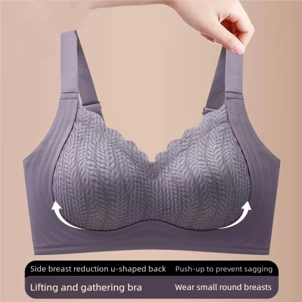 Lingerie com sensação feminina, sutiã levantador, reunindo, anti-flacidez e retração de seios, sem armação, sutiã de copa fixa 847