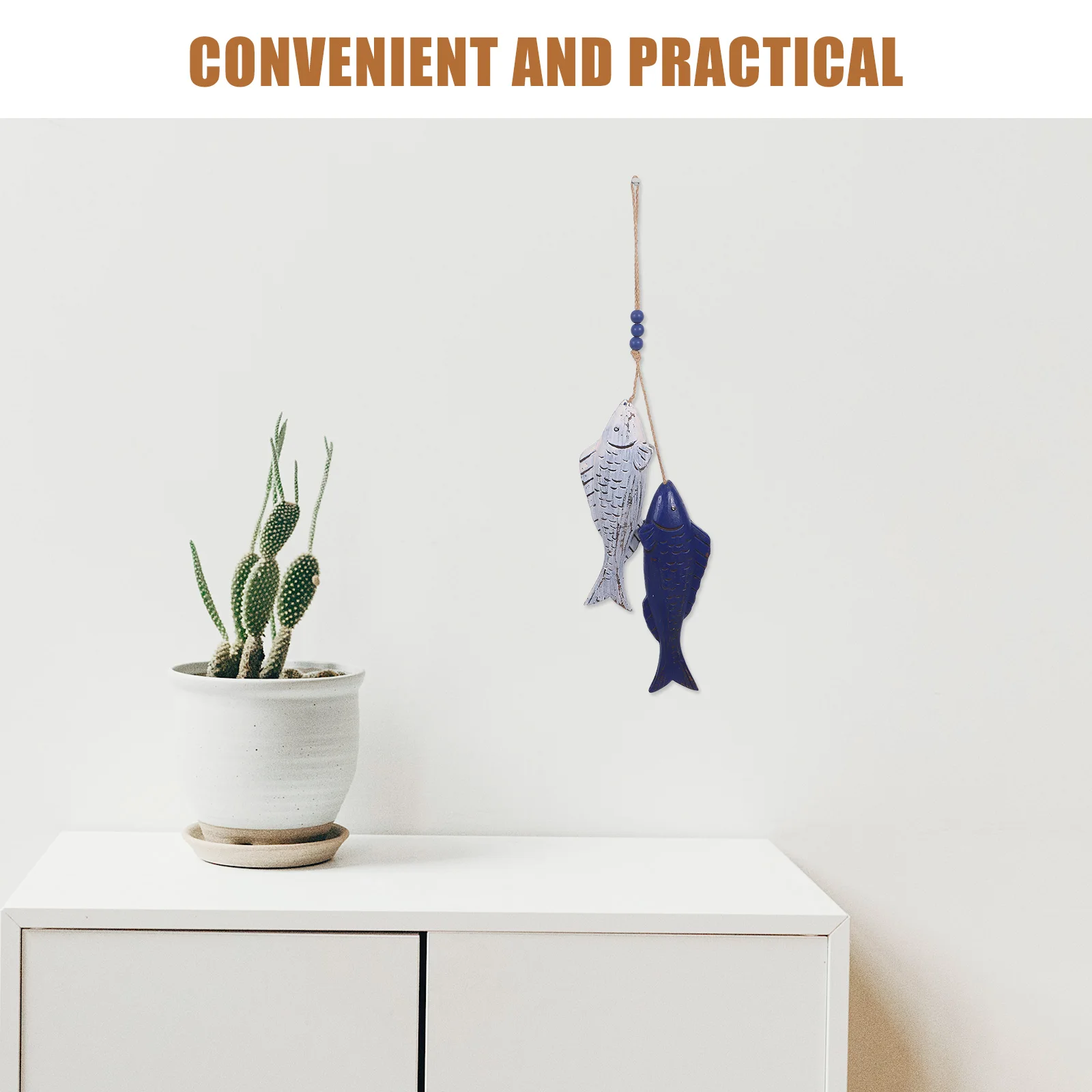 

Wooden Fish Wall Decor Hand Carved Solid Wood Nautical Ornament For Home Mediterranean Room Bedroom Vintage