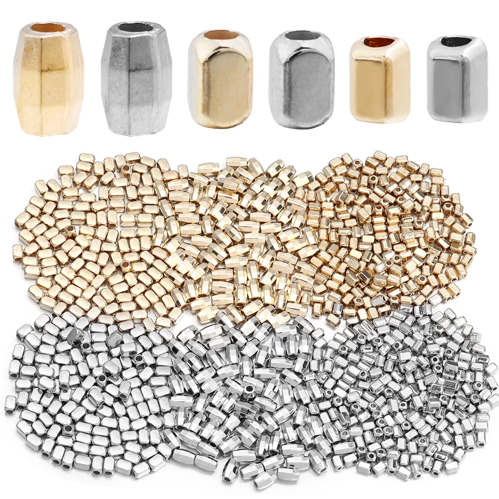 

200pcs/lot CCB Charm Cut Rice Beads Geometry Cylinder Loose Spacer Beads For DIY Jewelry Making Bracelet Necklace Accessories