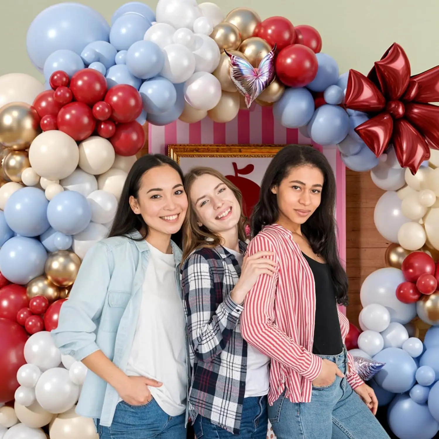 Красный и синий разноцветный латексный гирлянда, набор воздушных шаров в виде арки для украшения свадьбы, дня рождения Красный и синий разноцветный латексный гирлянда, набор воздушных шаров в виде арки для украшения свадьбы, дня рождения