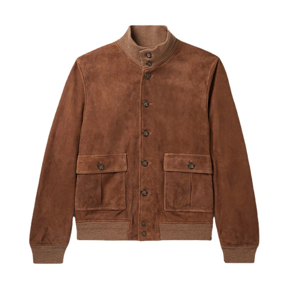 Men's Vintage Slim Fit Fashion Casual Jacket Lapel Long Sleeves Multiple Pockets OutDoor Keep Warm Winter Man Brown Short Jacket