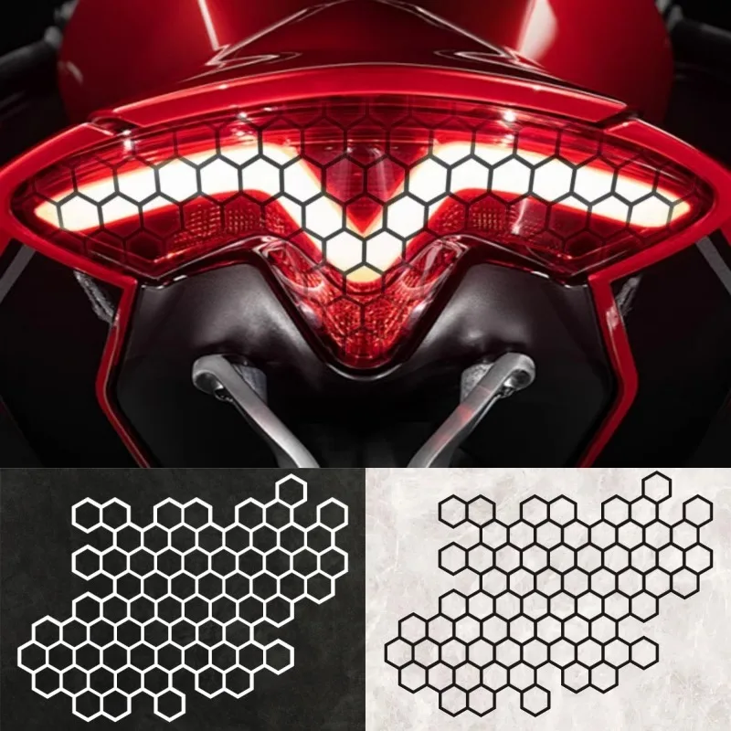 Waben muster Motorrad Aufkleber wasserdicht DIY Motorrad Rücklicht Seitenwände Verkleidung Roller Vinyl Aufkleber coole Dekoration