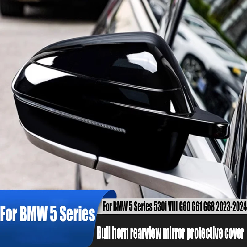 

Bull horn rearview mirror protective cover car exterior decoration supplies For BMW 5 Series 530i VIII G60 G61 G68 2023 2024