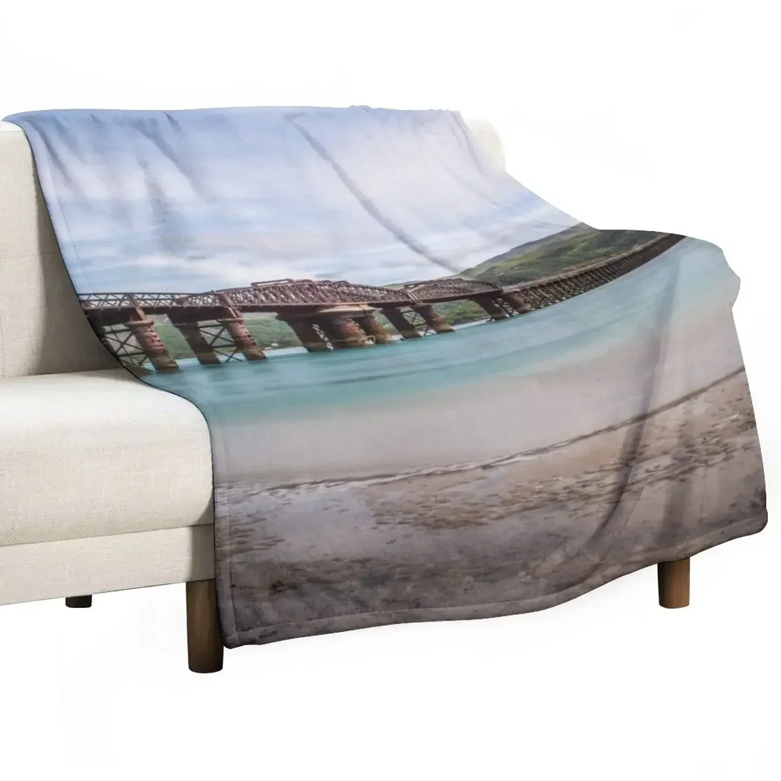 Barmouth Bridge Throw Blanket Shaggy Decorative Beds Plaid on the sofa Tourist Bed Fashionable Luxury Blankets