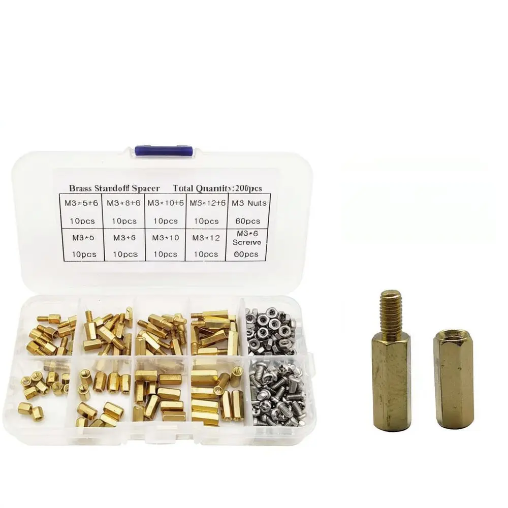 Brass Standoff Spacer Kit M2 5 M3 Hexagonal Threaded Pillar Screw Nut Assortment Set For Electronic PCB Board Chassis Mounting