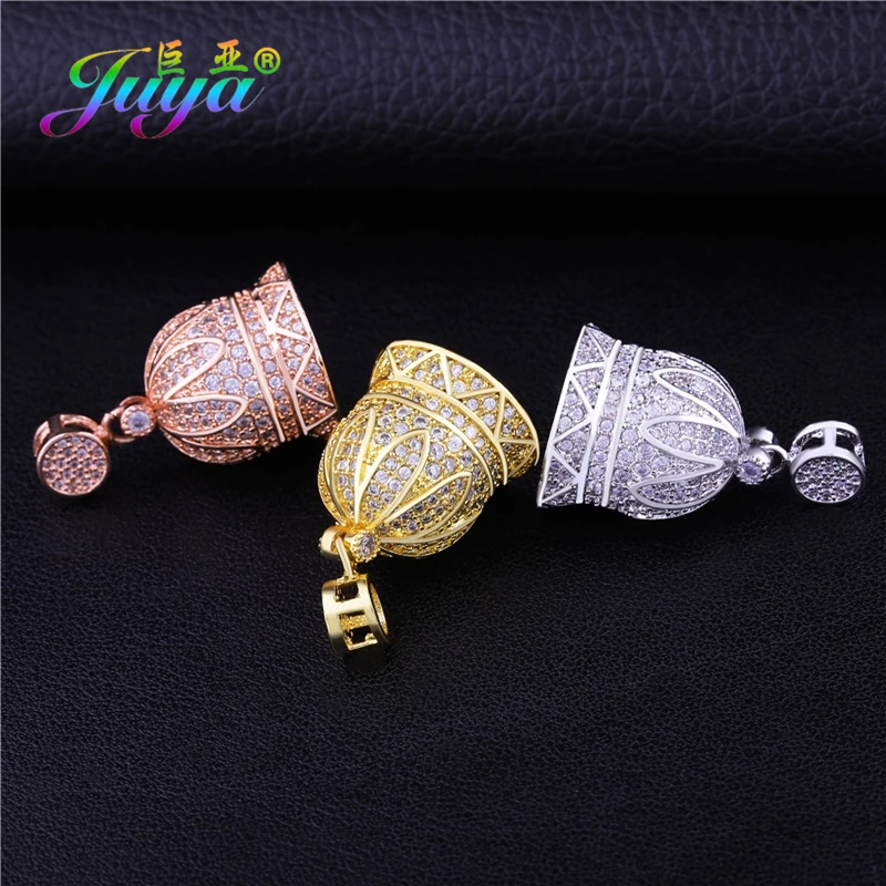 Juya DIY Pearls Necklace Components Handmade Decorative Crown Connector Pendants Accessories For Women Tassels Jewelry Making