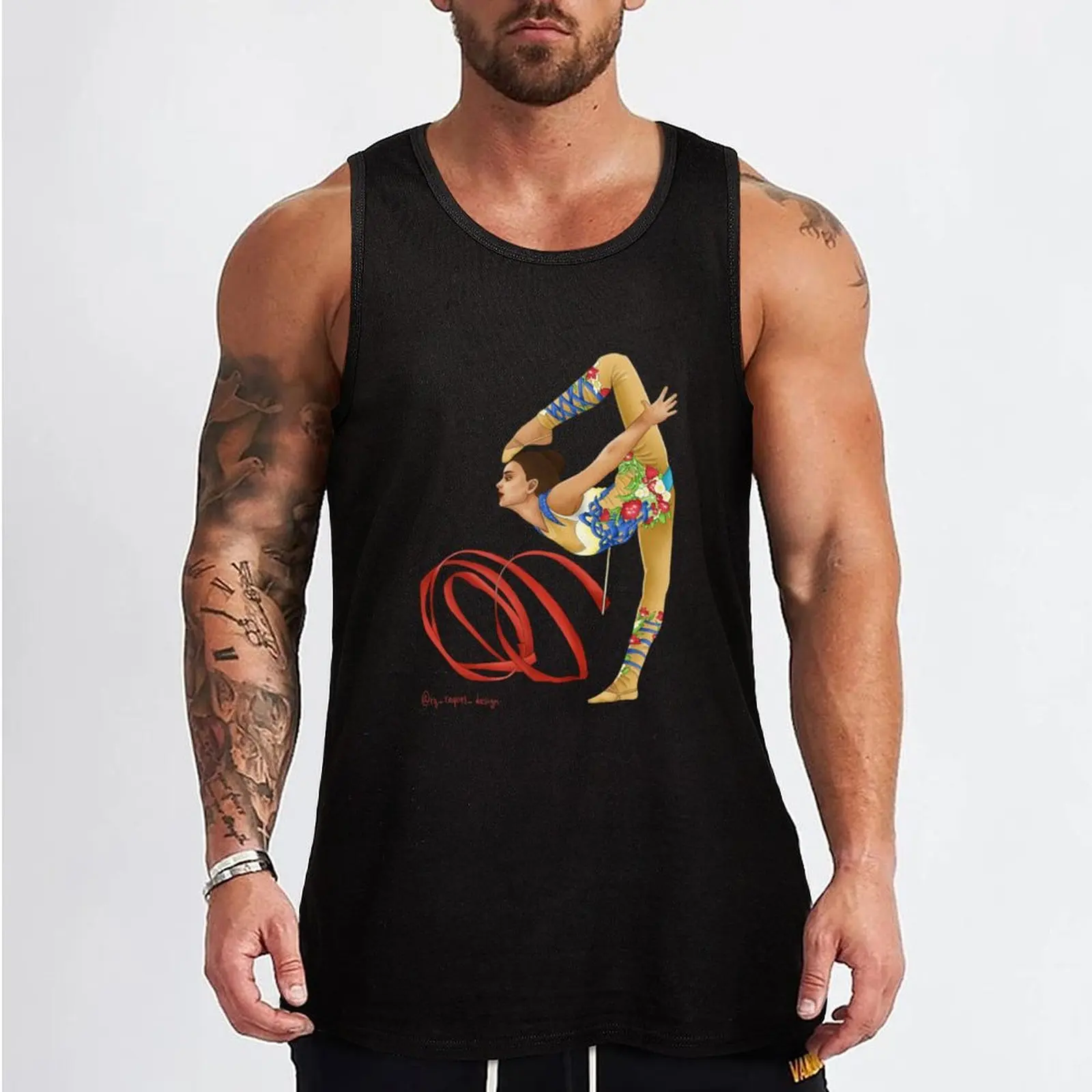 Camiseta de gimnasia rítmica para hombre, Camisa sin mangas para gimnasio, fitness, estilo de lujo, Dina Averina