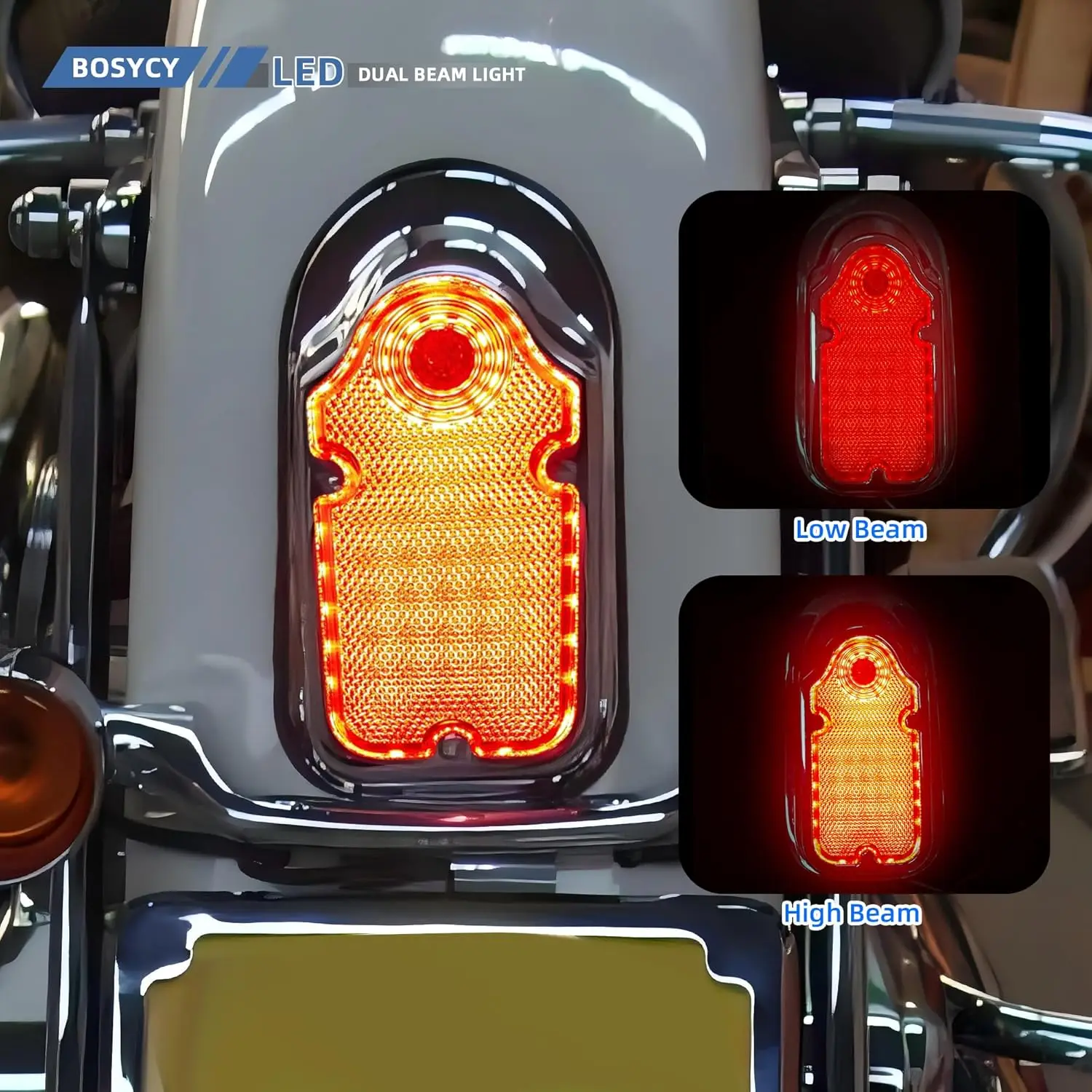 Harley Chrome Tombstone Tail Light 2