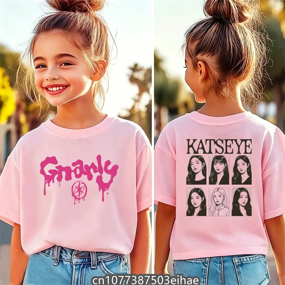 KATSEYE Graphic Girls Pure Cotton T-Shirt, Crew Neck Short Sleeve, Loose Comfort Great Collection Item For Girl Fans Summer Wear