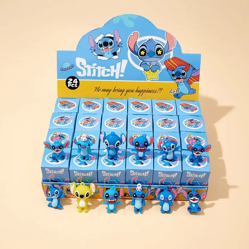 New Disney Stitch 24 Blind Boxes Dolls Lilo Stitch Keychain Mystery Box Toy Fashion Figurines Adult Christmas Birthday Gifts