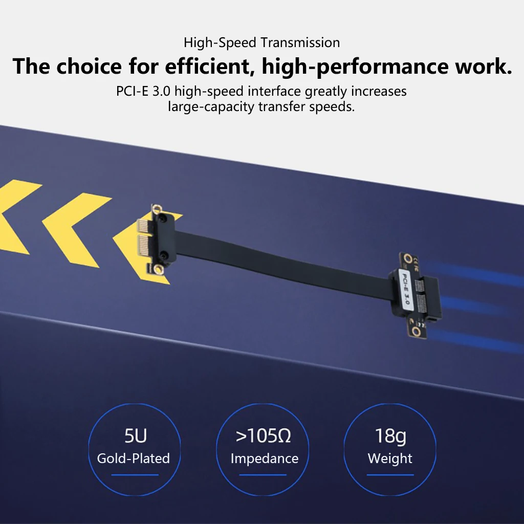 PCI-E 1X 3.0/4.0 GPU-Verlängerungskabel, vergoldeter PCIe X1/X4/X8/X16 Riser für NVMe SSD, Netzwerkkarte, Soundkarte, USB-Erweiterungskarte – Detail 7