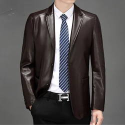 Men Pu Leather Jacket Male Casual Motorcycle Inner Fleece Coat Jackets Clothing Streetwear Zipper Outerwear G98