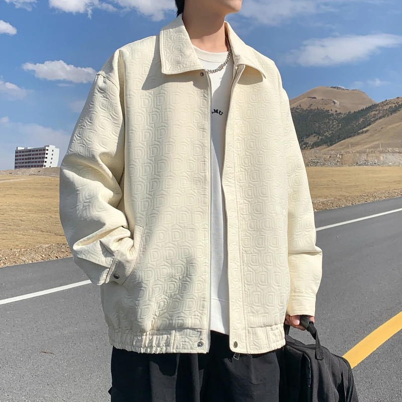 

Мужская демисезонная куртка оверсайз с воротником-стойкой и цветочным узором, в американском стиле, молодежная, модная, ветрозащитная, на молнии