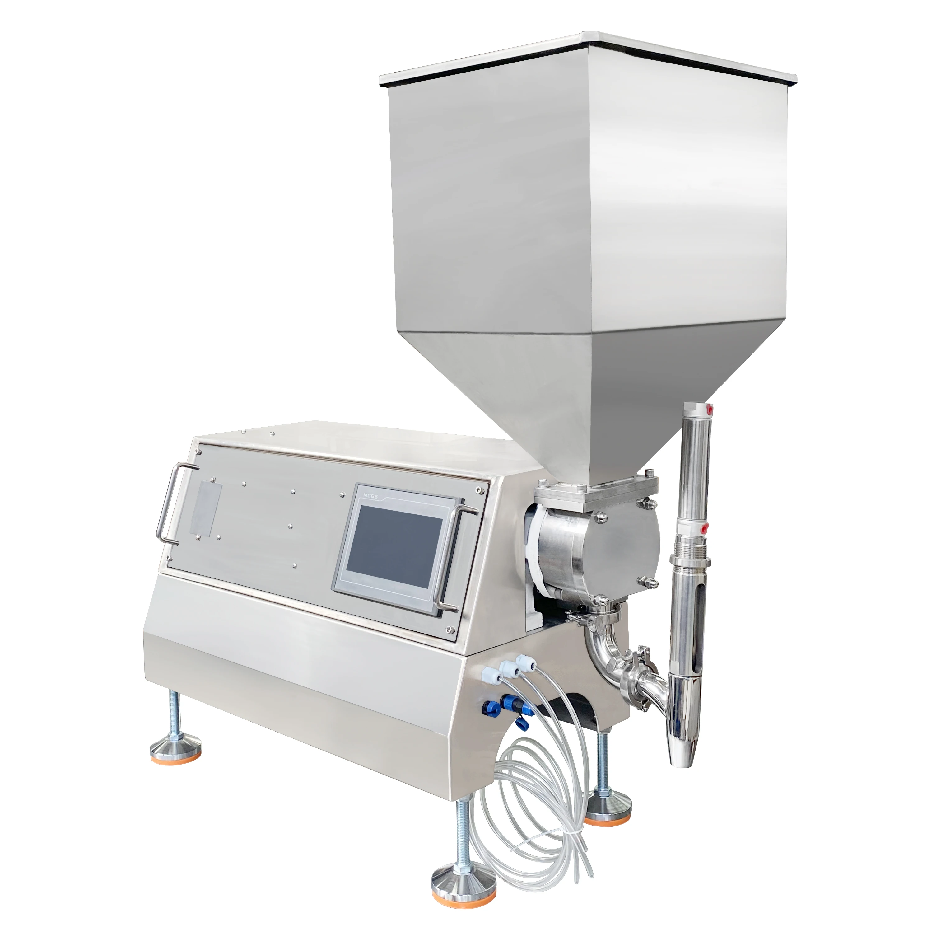 

Pneumatic Automatic Lobe Pump Dosing Paste Sauce Ketchup Jam Peanut Shea Body Butter Stirrer Mayonnaise Mixing Filling Machine