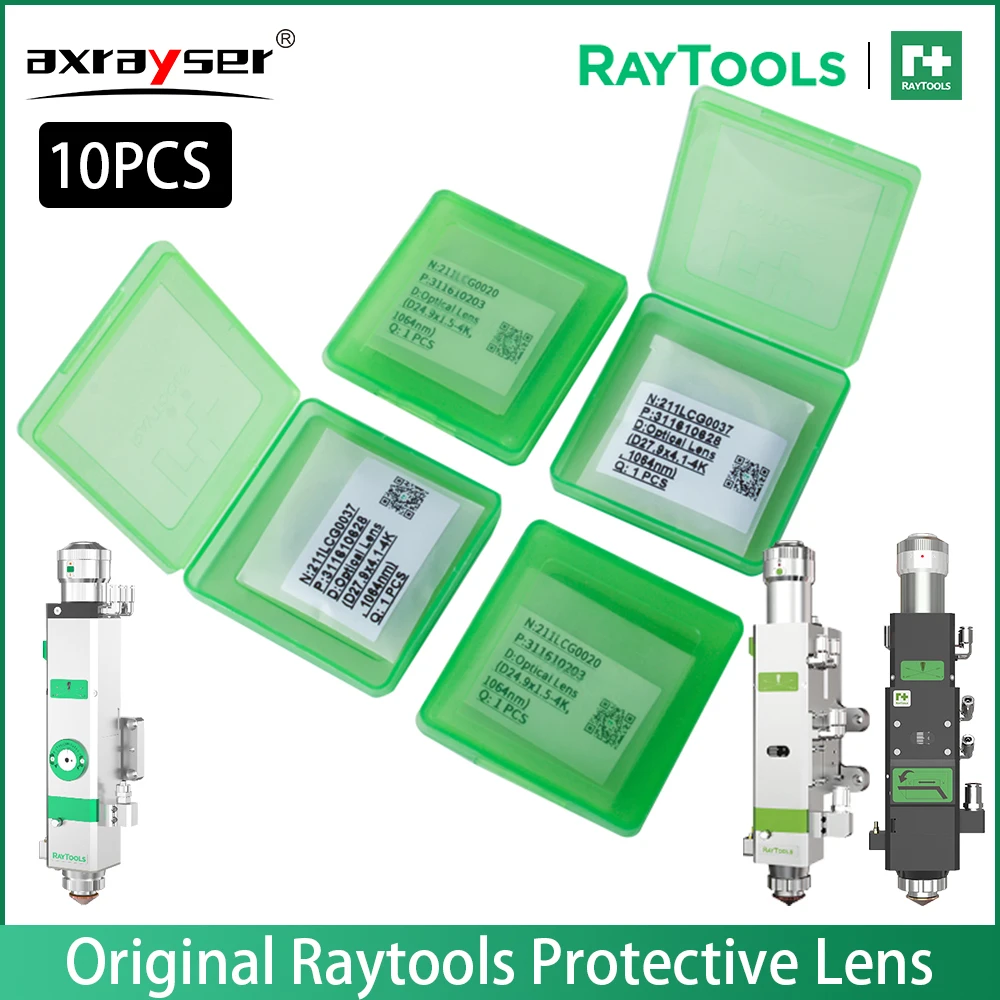 10Pcs Original Raytools Laser Protective Windows Optical Lens 27.9x4.1 37x7 38.1x1.6 For BM109 BT240 BM111 BM114S BM115 BS06K