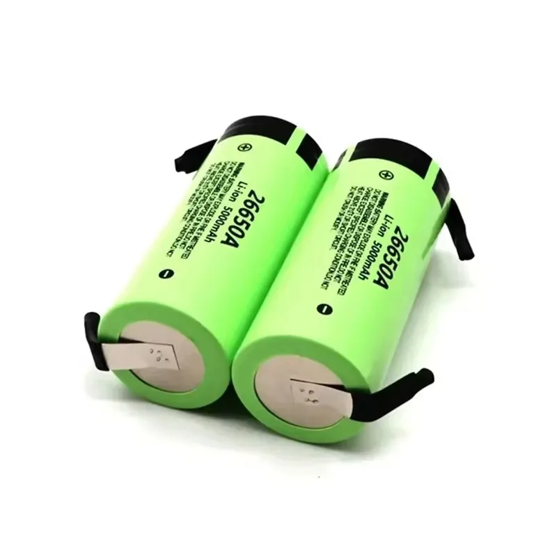 New 26650 Battery 3.7v 5000mAh 20A Discharge High Capacity Lithium Ion Rechargeable Battery 26650+Nickel Sheet