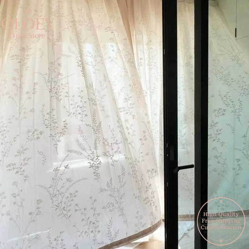 

French Romantic Mirror White Tulle Curtains for Living Room Balcony Bedroom Soft Sheer Lightweight Elegant Drapes Home Decor